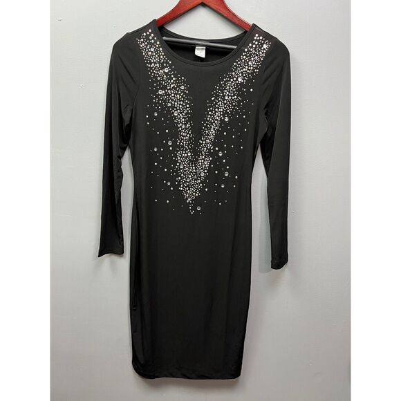 VENUS Dress Womens size small black‎ embellished sheath Sexy GNO - Picture 1 of 5